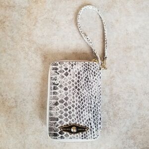 Elliott Lucca Grey Snakeskin Wristlet
